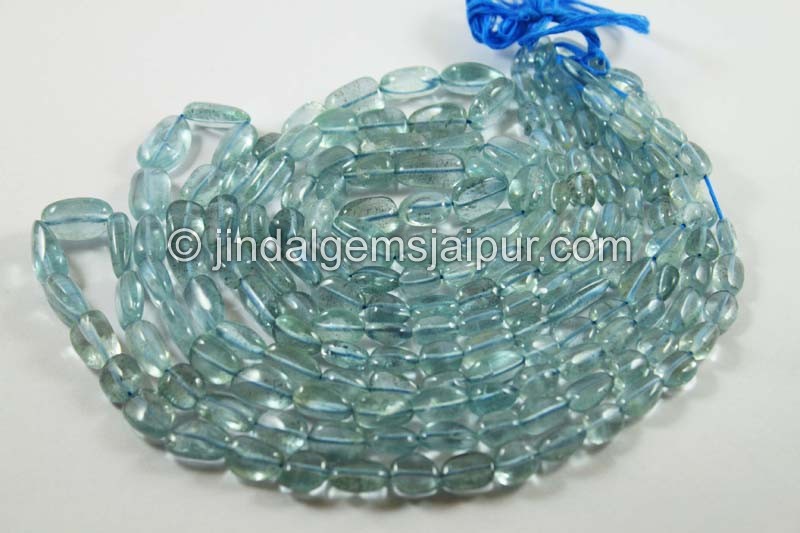 Moss Aquamarine Smooth Nugget Beads